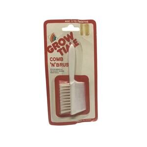 Vintage New Grow Time baby brush and comb NIP NOS 1980s Prop